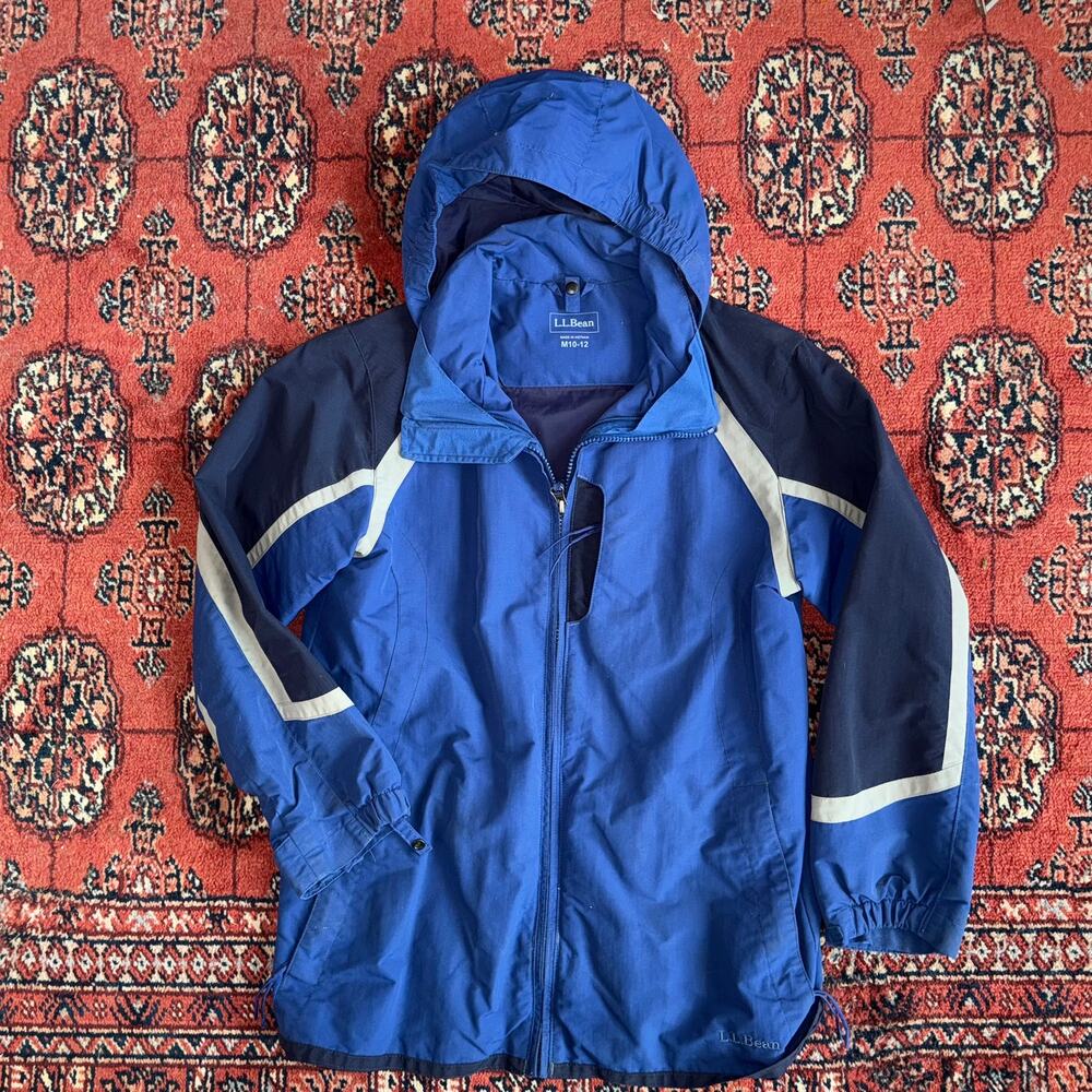 L.L. Bean Boys M (8-10) Cobalt Blue Hooded Windbreaker Jacket